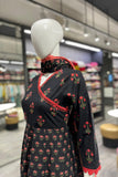 Black Anarkali Suits With Red Flower