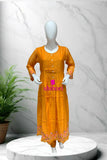 Embroidered Flair Orange Kurta set with dupatta