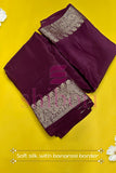 Maroon Soft Silk Sarees